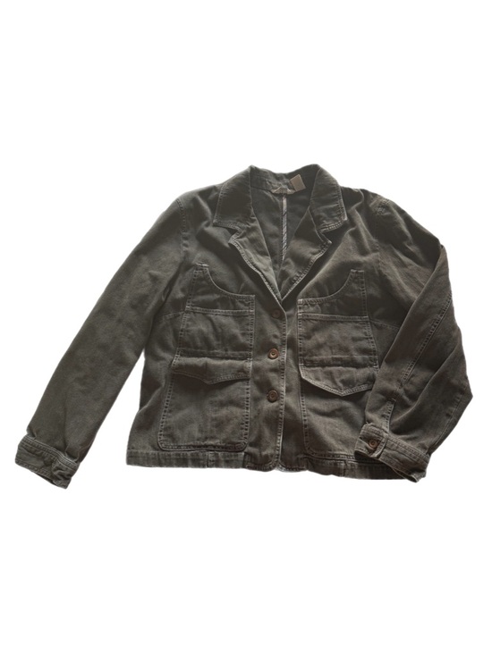 J. Jill Jackets & Blazers - J. Jill Womens Cotton Army Green Military Utility Denim Jacket Size XL